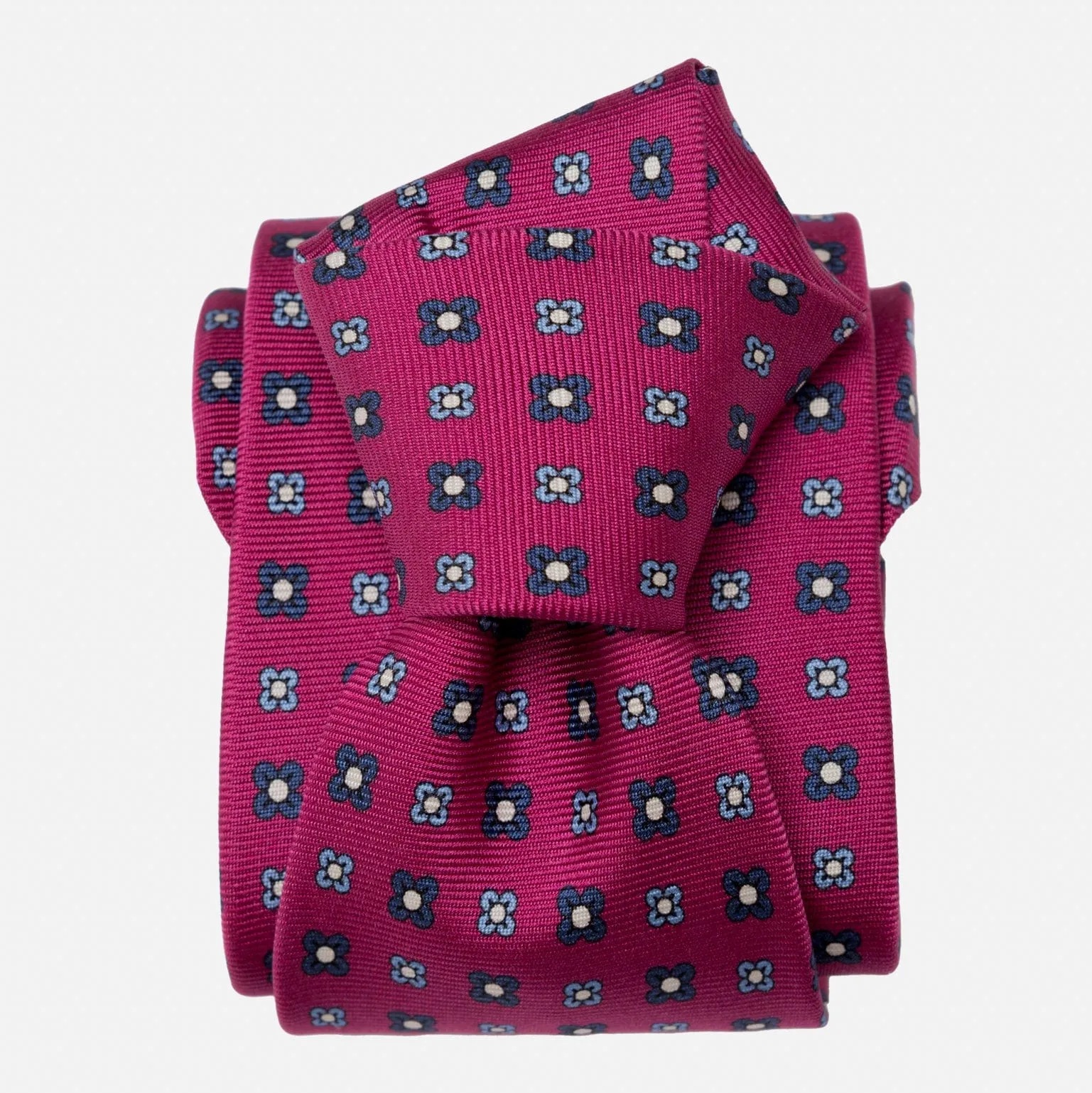 Siracusa - Printed Silk Tie - Magenta