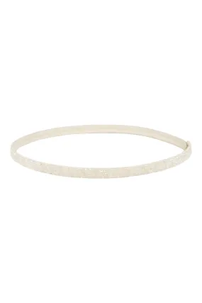 SKINNY HAND-EMBROIDERED CRYSTAL BELT IVORY