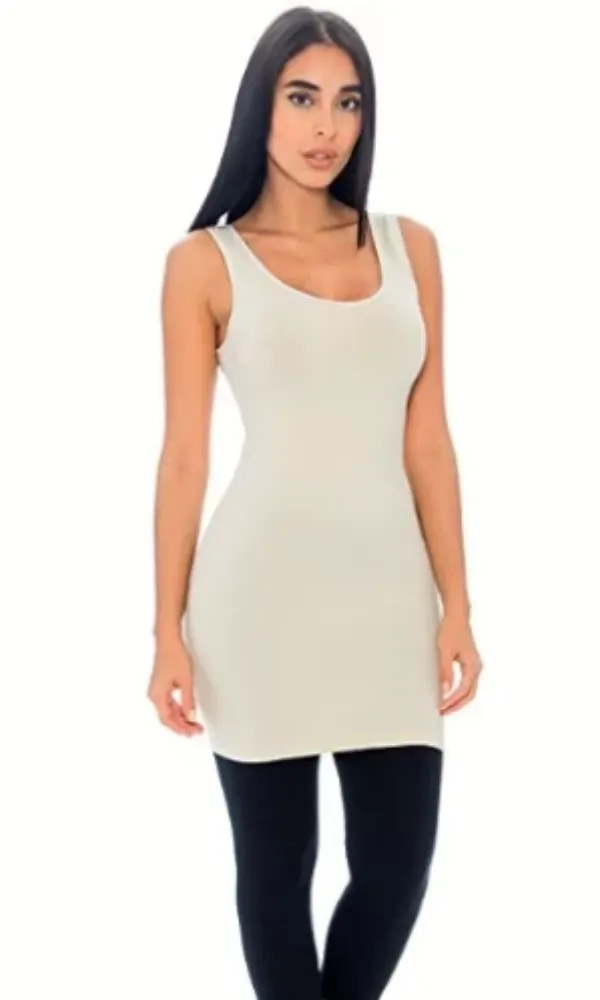 Sympli Sleeveless Oatmeal Lean Fingertip Dress - Size 8