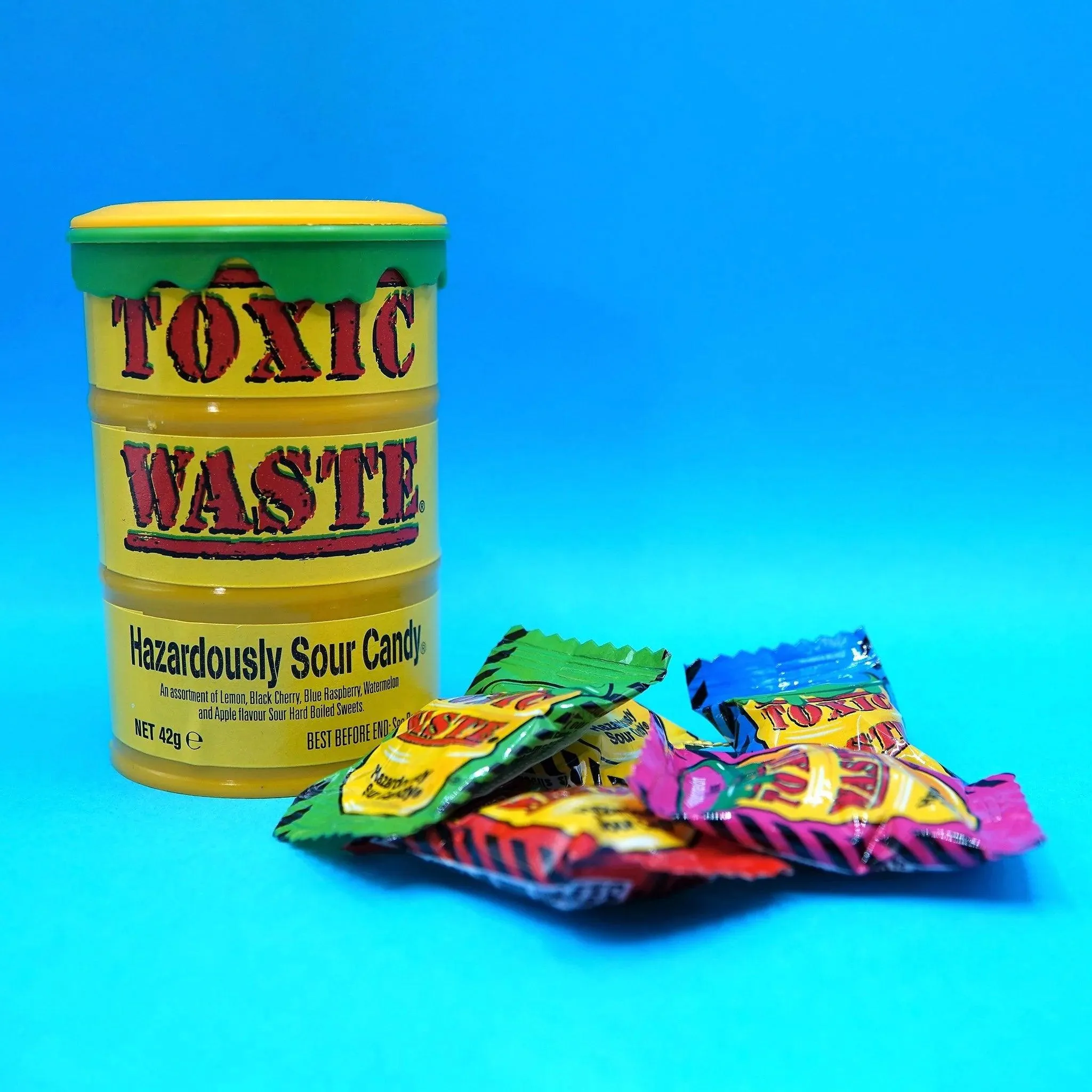 Toxic Waste Yellow Sour Candy Drum