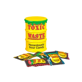 Toxic Waste Yellow Sour Candy Drum