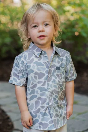 Youth Performance Button Up - Classic Deer Camo